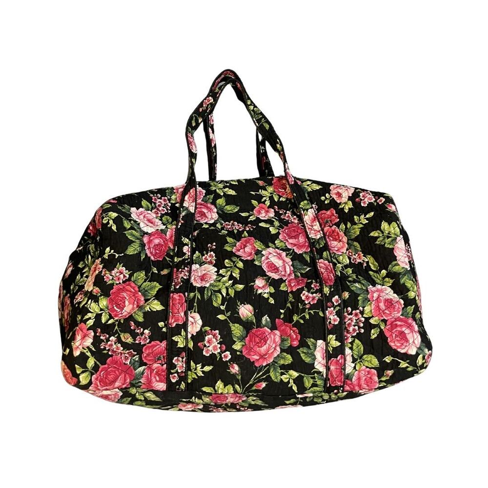 Traveland Quilted Floral Rose Duffle Bag Weekender Travel Duffel Carry on